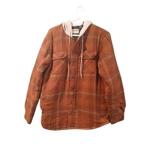 Wrangler Men's Plaid Quilted Lined Flannel Shirt Jacket M Chore Work   Shacket